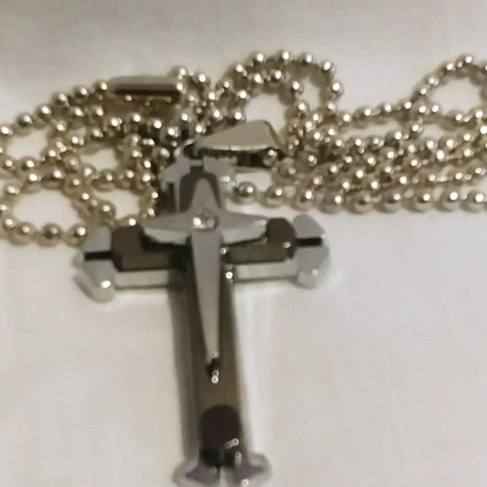 Black Cross Pendant Ball Chain